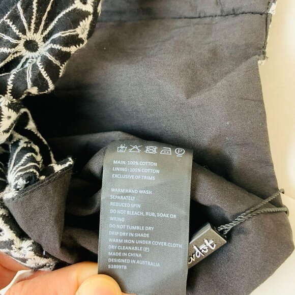 Bardot Womens SMALL Sierra Cropped Ruffle Tank Cropped Top Black Back Tie - Picture 6 of 7